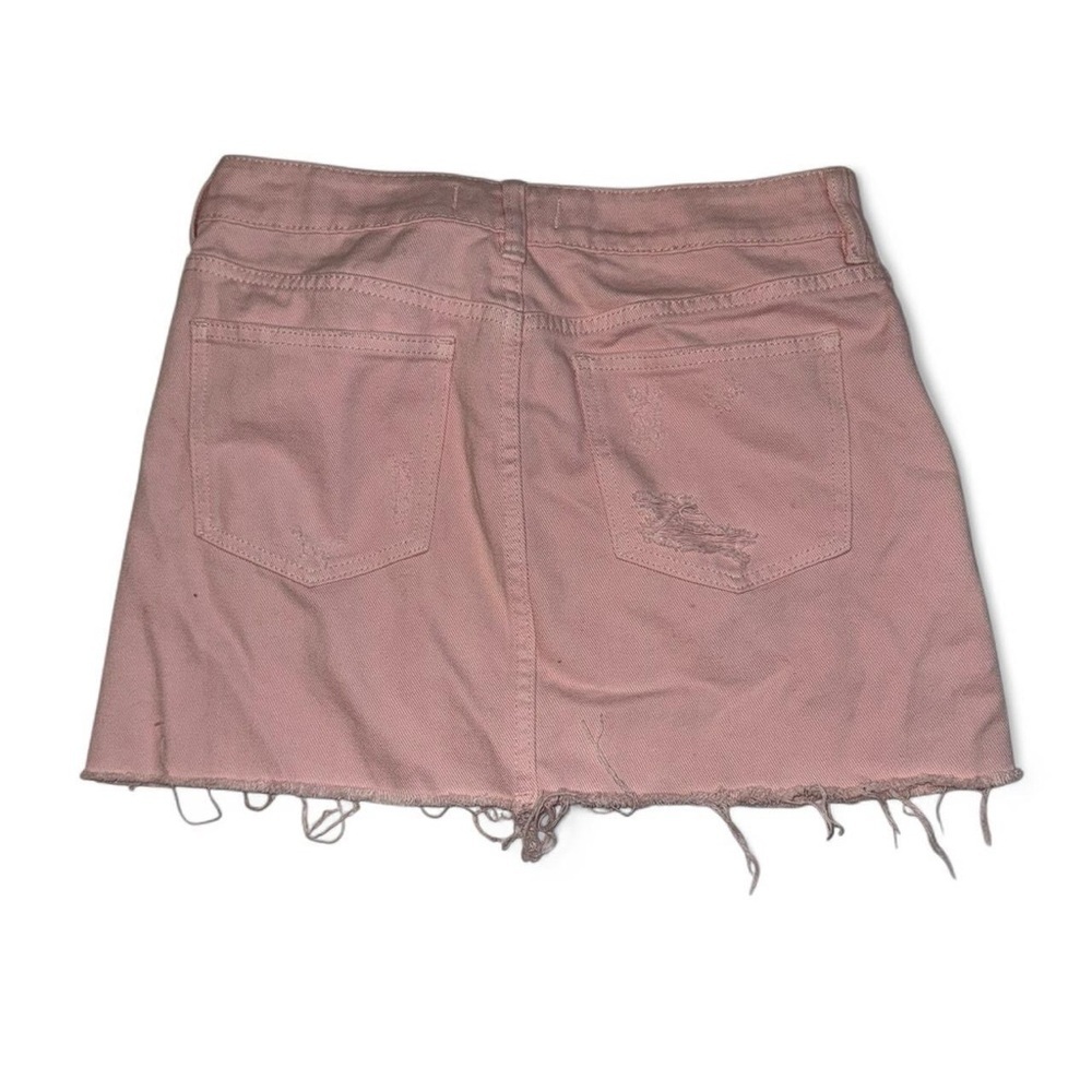 Pacsun pink distressed mini skirt